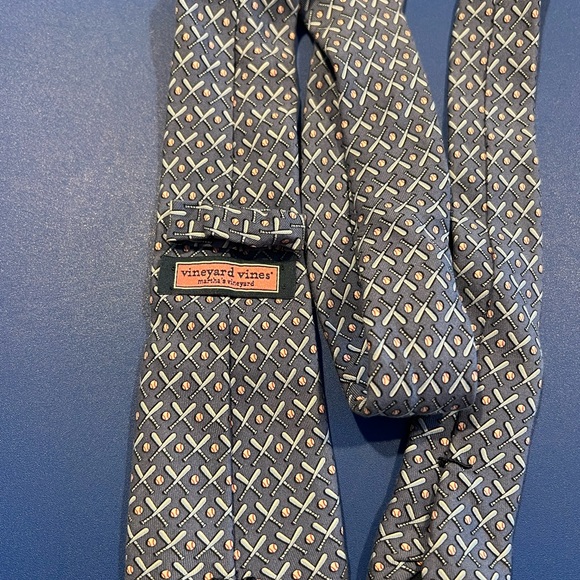 Vineyard Vines Boys Baseball Silk Tie Made In USA Athletic Preppy - Picture 3 of 6